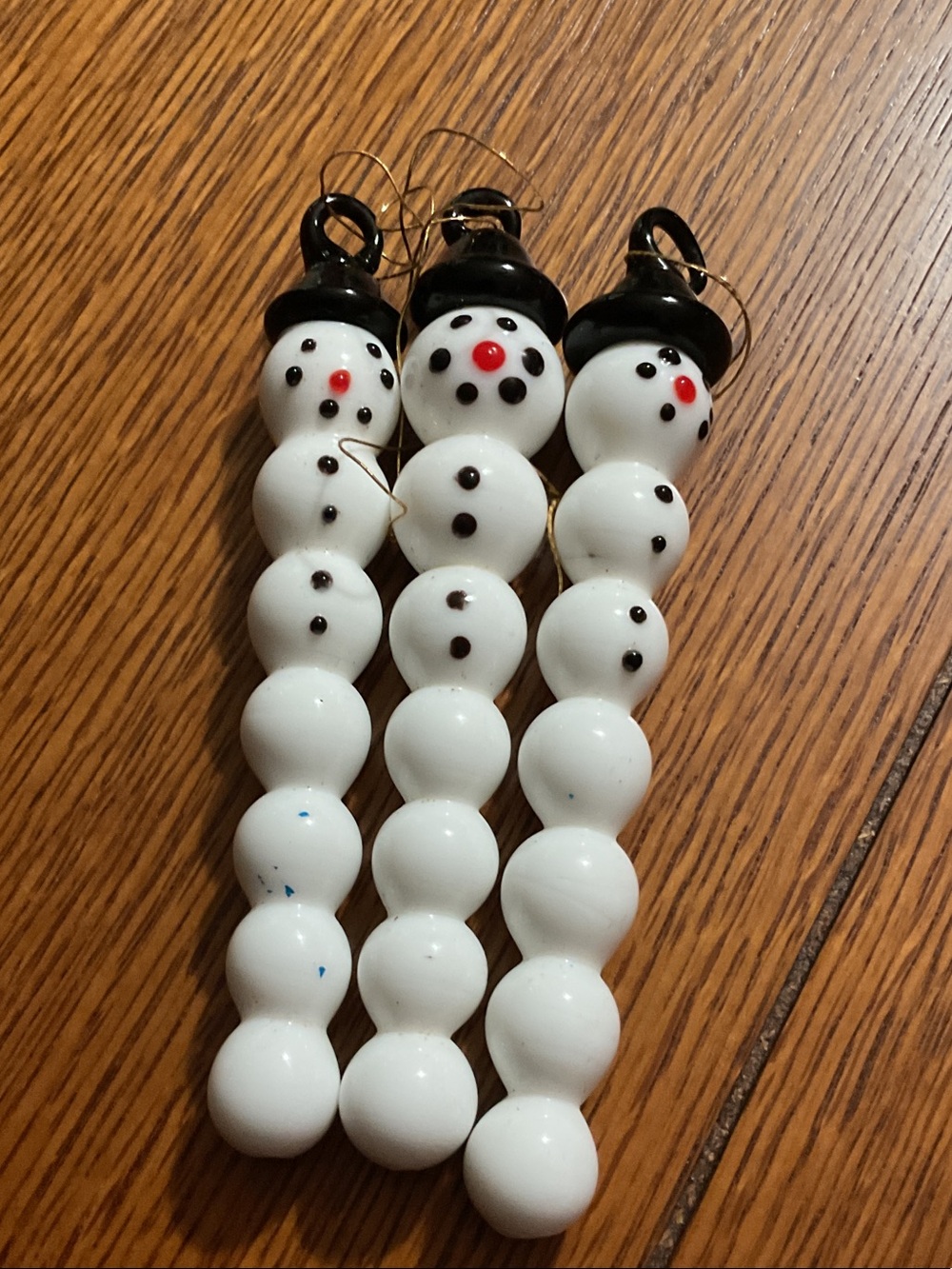 Hand blown glass snowman ornaments